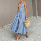 Penelope Pleated Halter Midi Dress