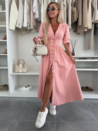 Isabella Elegant Button Dress