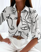 Ava Abstract Print Blouse