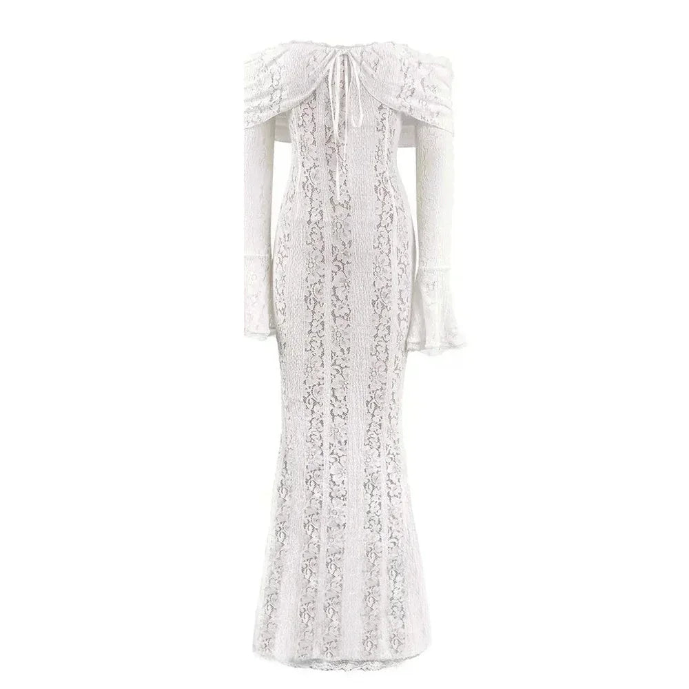 Amoria Lace Off-Shoulder Maxi Dress