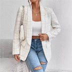Vivienne Plaid Double-Breasted Blazer