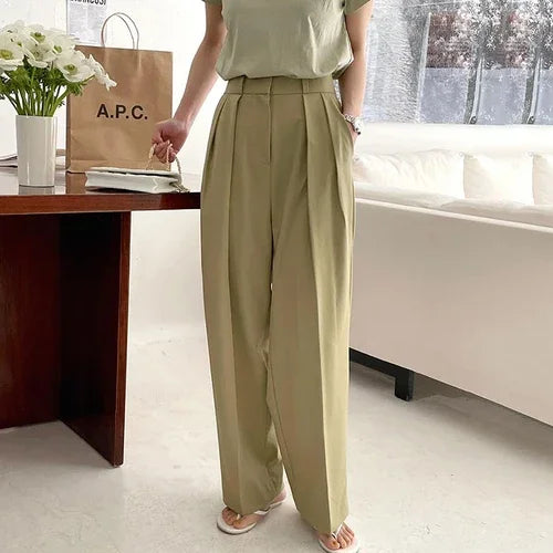 Nora Pleated Wide-Leg Trousers