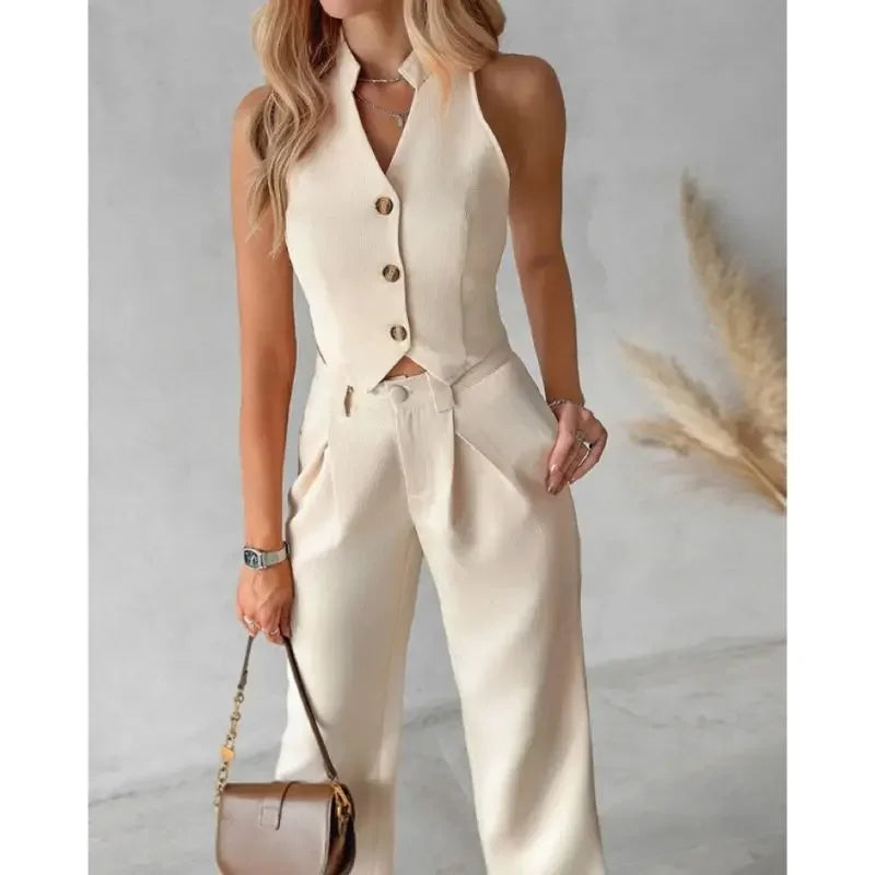 Elodie Apricot Tailored Two-Piece Set