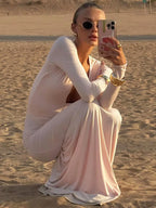 Valeria Sexy Deep V Maxi Dress