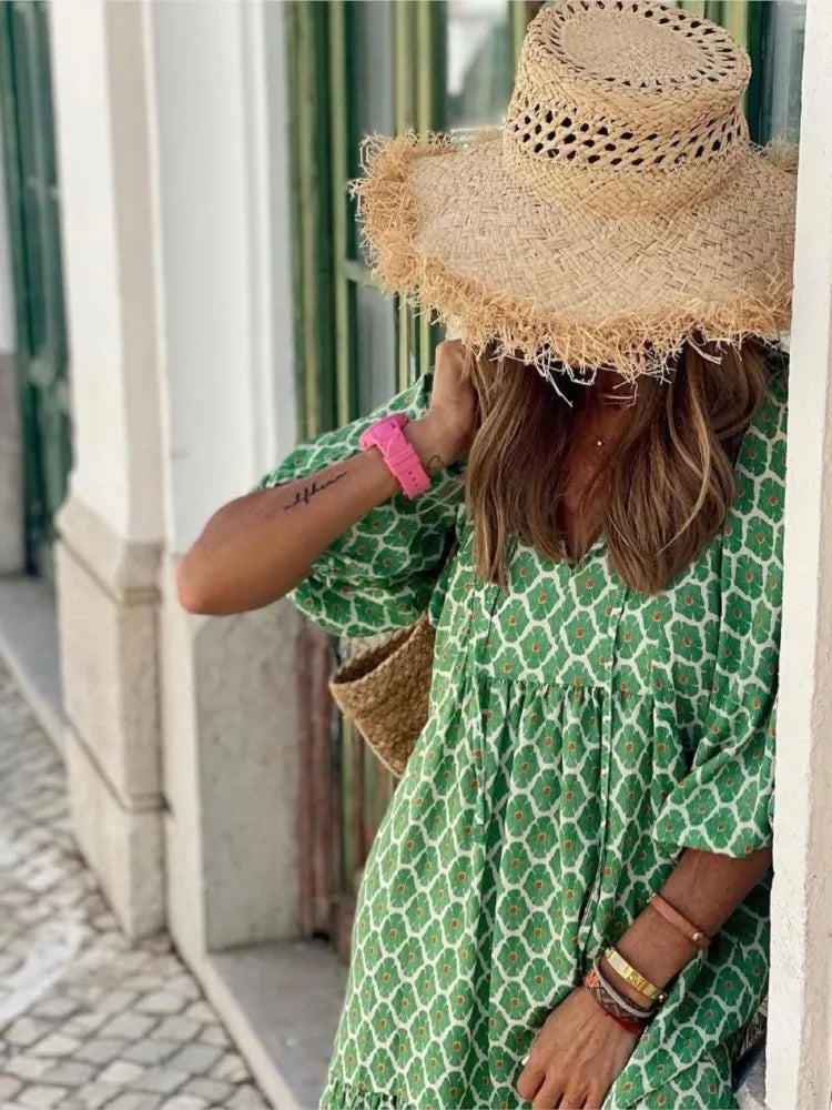 Lila Boho Chic Maxi Dress