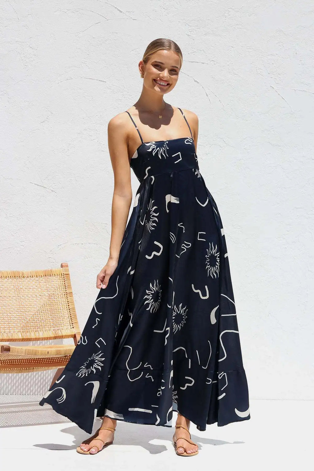 Juliette Backless Print Dress