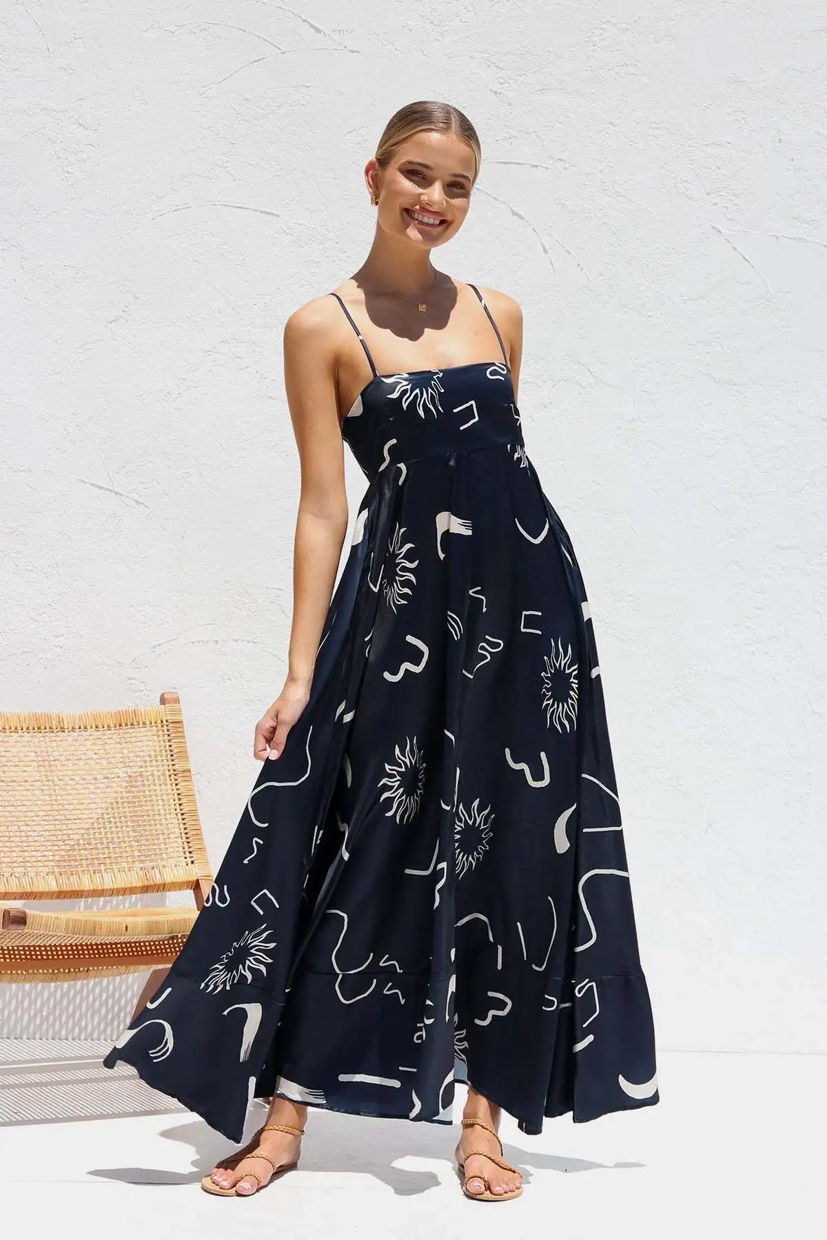 Juliette Backless Print Dress