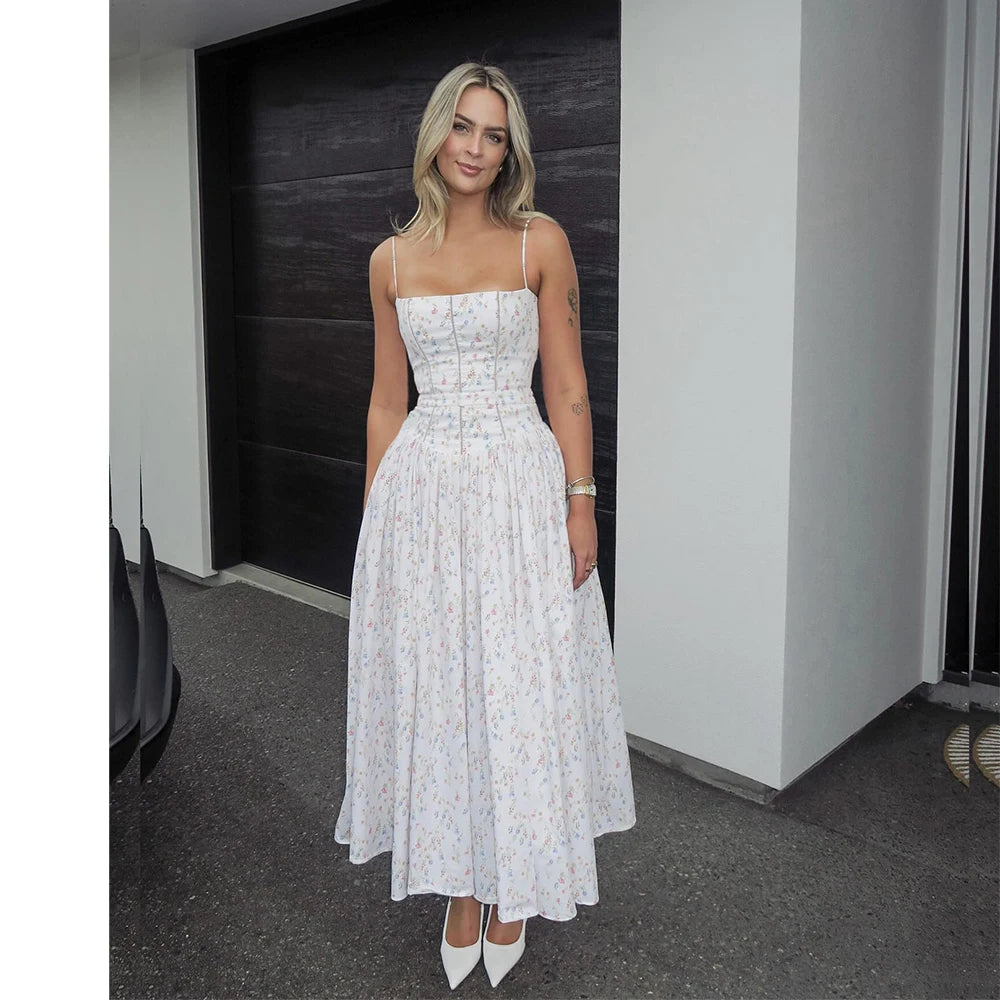 Elena Elegant Floral Midi Dress