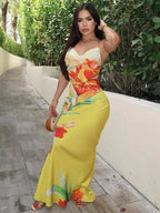 Selene Floral Backless Dress
