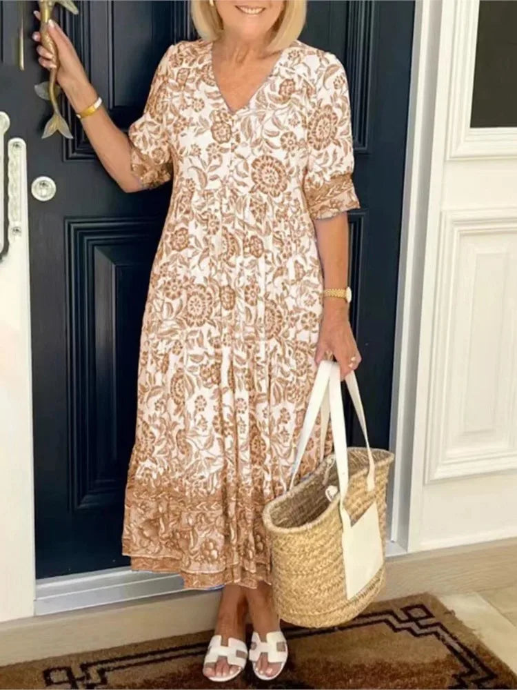Mia Elegant Floral Maxi Dress