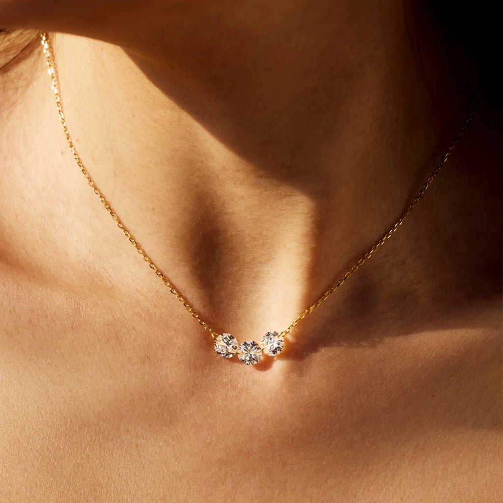 Elara Trio Stone Necklace