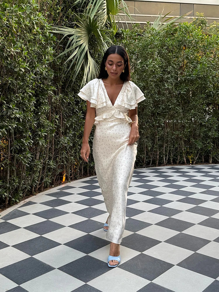 Elowen Floral Ruffle Maxi Dress
