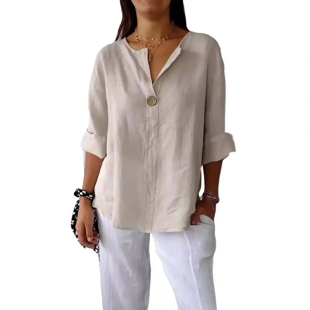 Lila Effortless Linen Button-Up Top