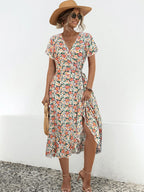 Claire Floral Ruffle Wrap Dress