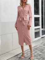 Camilla Buttoned Waist-Tie Shirt Dress