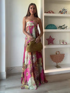 Chloe Bloom Strapless Maxi Dress