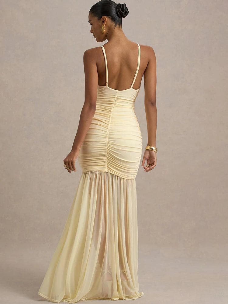 Marivelle V-Neck Ruched Dress