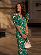Phoebe Pleated Puff Sleeve Dress
