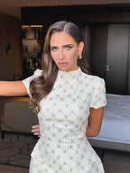 Serenya Printed A-Line Mini Dress