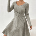 Isabella Ribbed Knit Flare Midi Dress