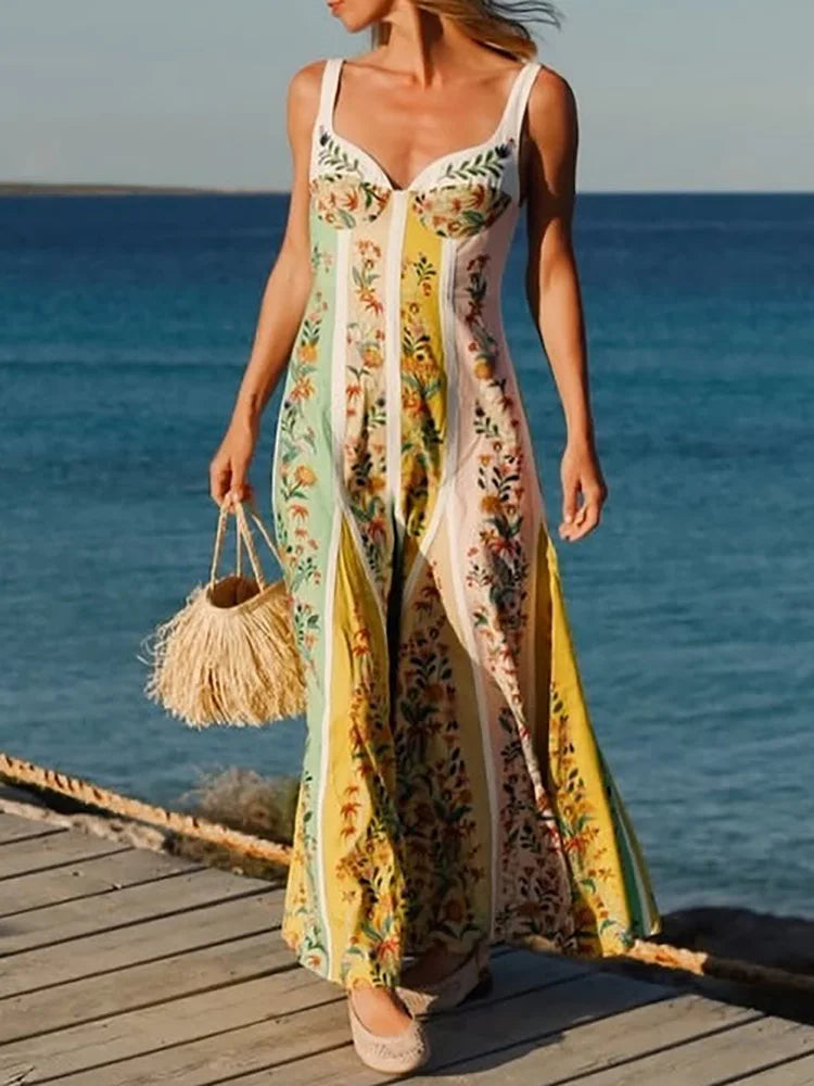 Tania Elegant Linen Maxi Dress