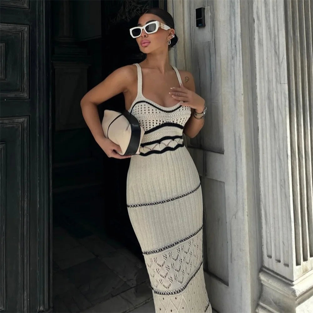 Ella Elegant Knit Suspender Dress