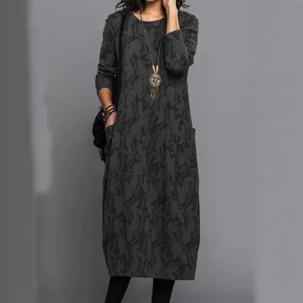 Nora Breezy Leaf Print Maxi Dress