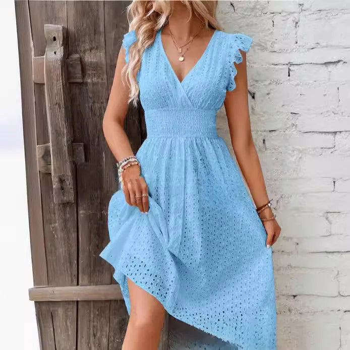 Isabelle Eyelet Waist Dress