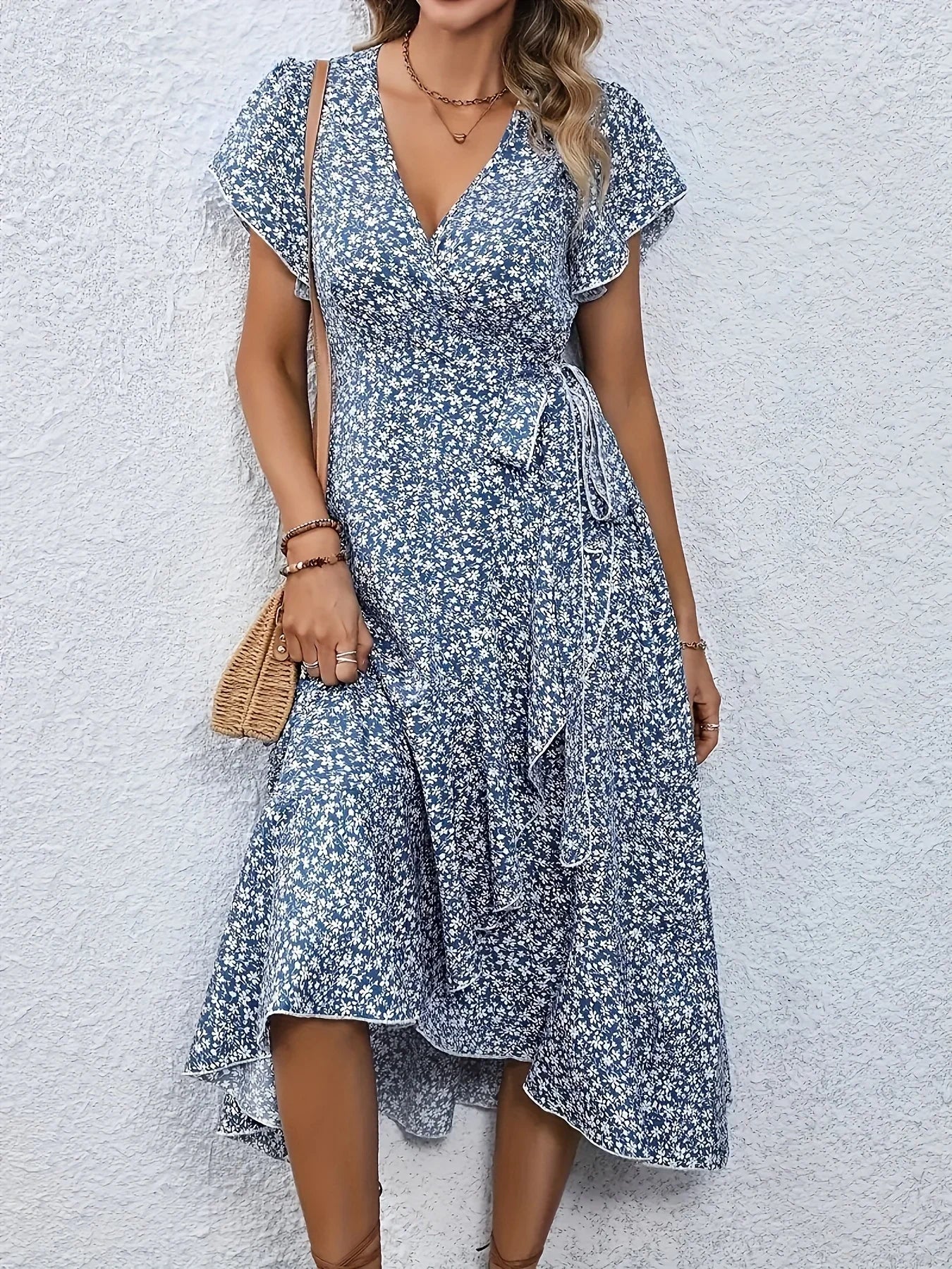 Martha Floral Wrap Midi Dress