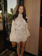 Celeste High Neck Lace Dress