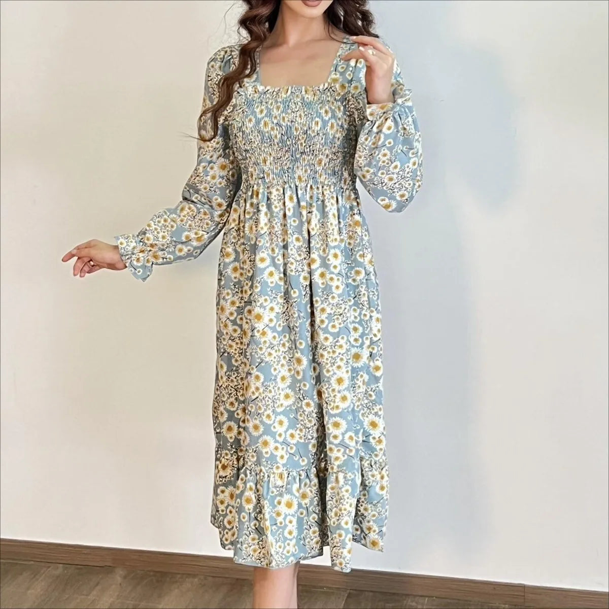 Marielle Floral Lace-Up Midi