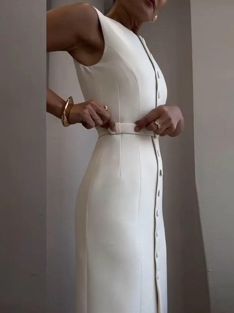 Clara Chic Sleeveless Long Dress