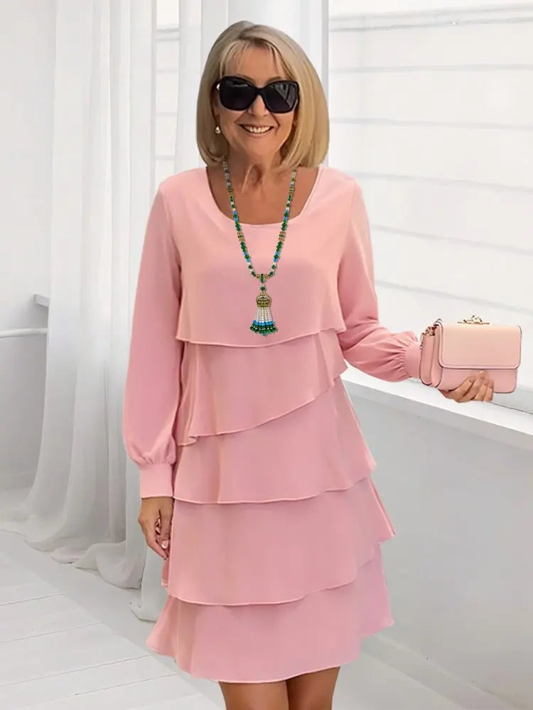 Evelyn Layered Chiffon Midi Dress
