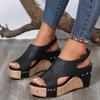 Mia Peep-Toe Wedge Sandals