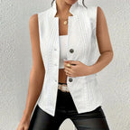 Amelia Sleeveless Textured Knit Blazer Vest
