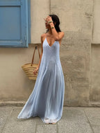 Alessia Pleated Maxi Dress
