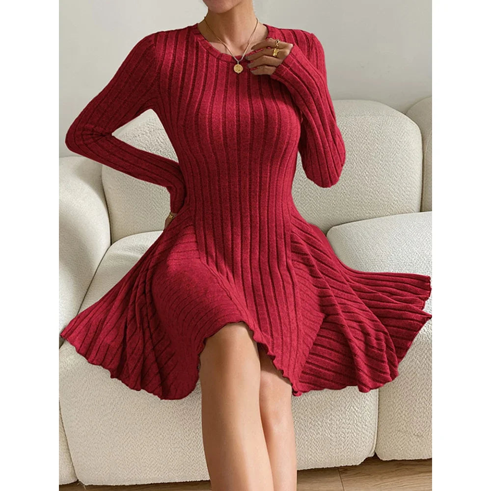 Clara Fit & Flare Knit Mini Dress
