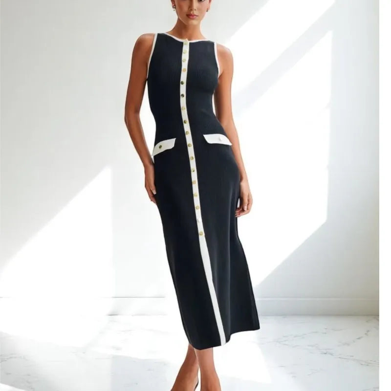 Amelia Chic Ribbed Bodycon Dress