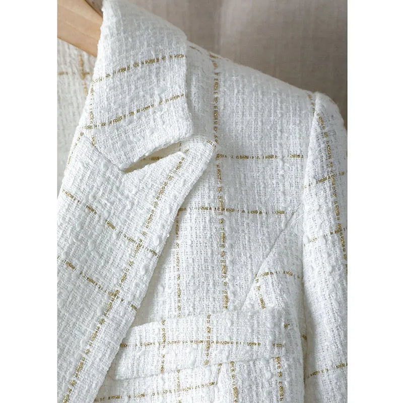 Charlotte Tweed Double-Breasted Blazer