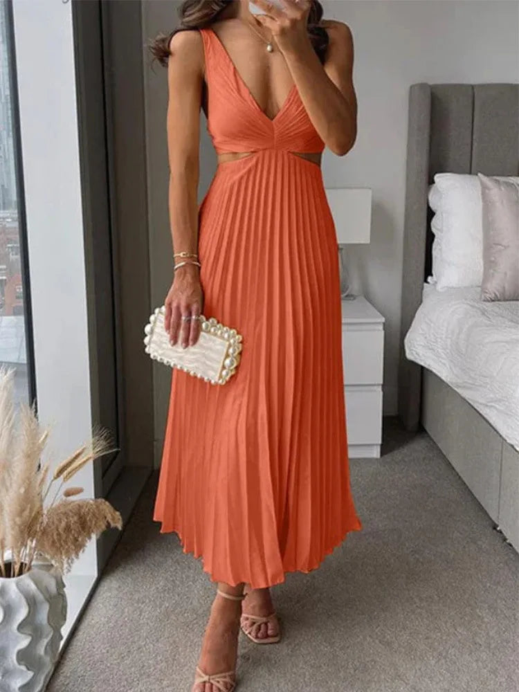 Mia Pleated Maxi Dress