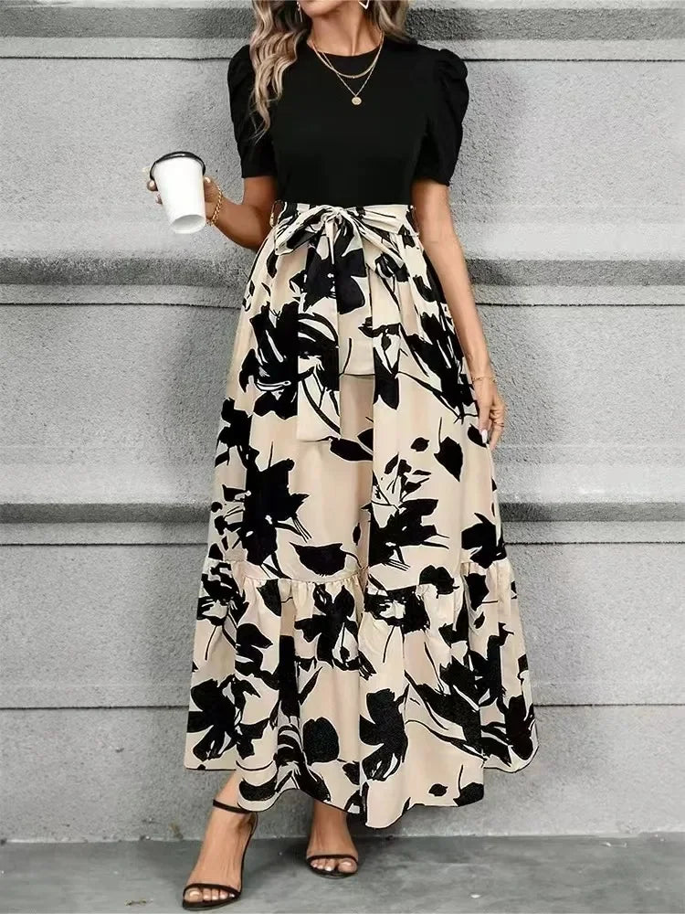 Mia Leaf Print Maxi Dress