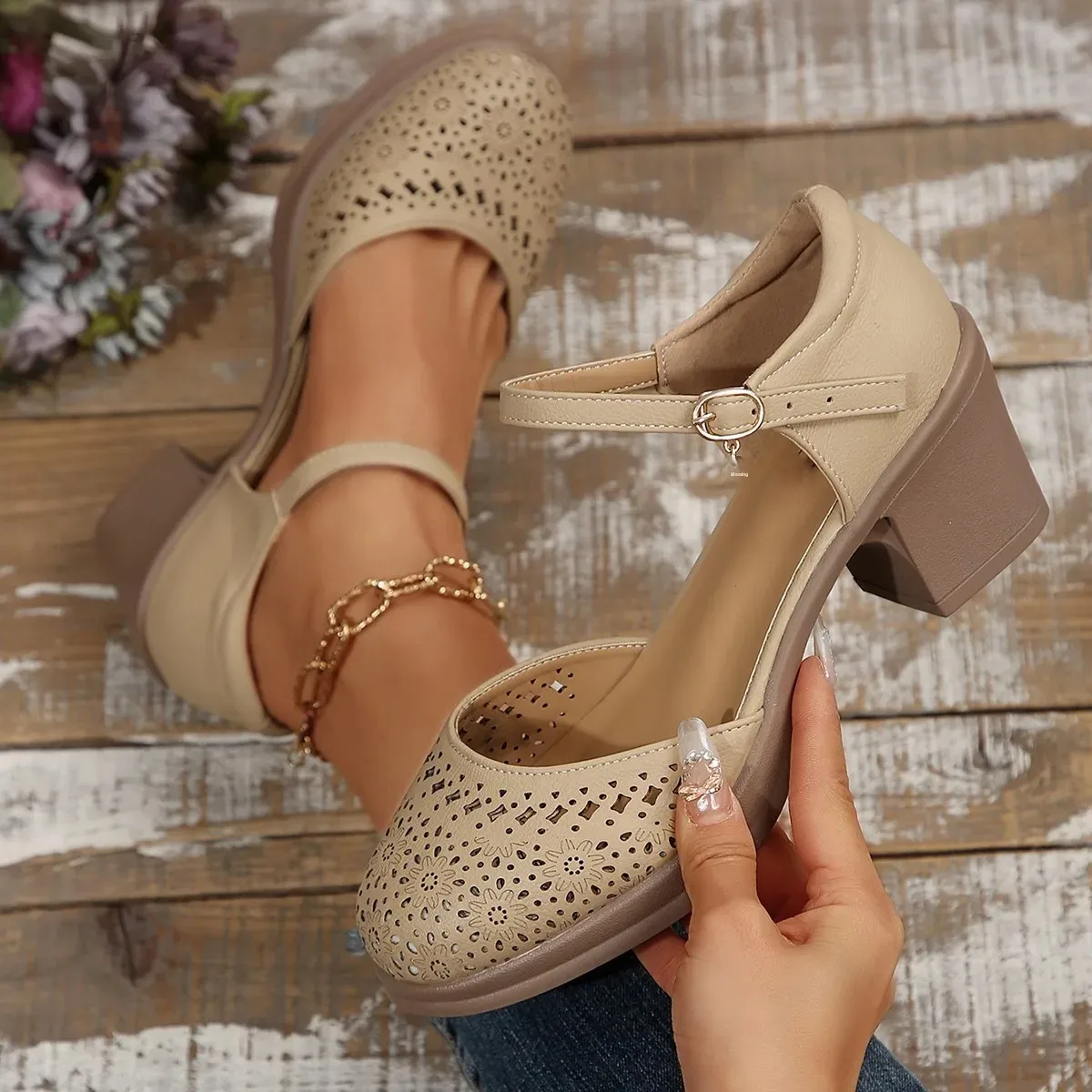 Sienna Hollow Strap Heels
