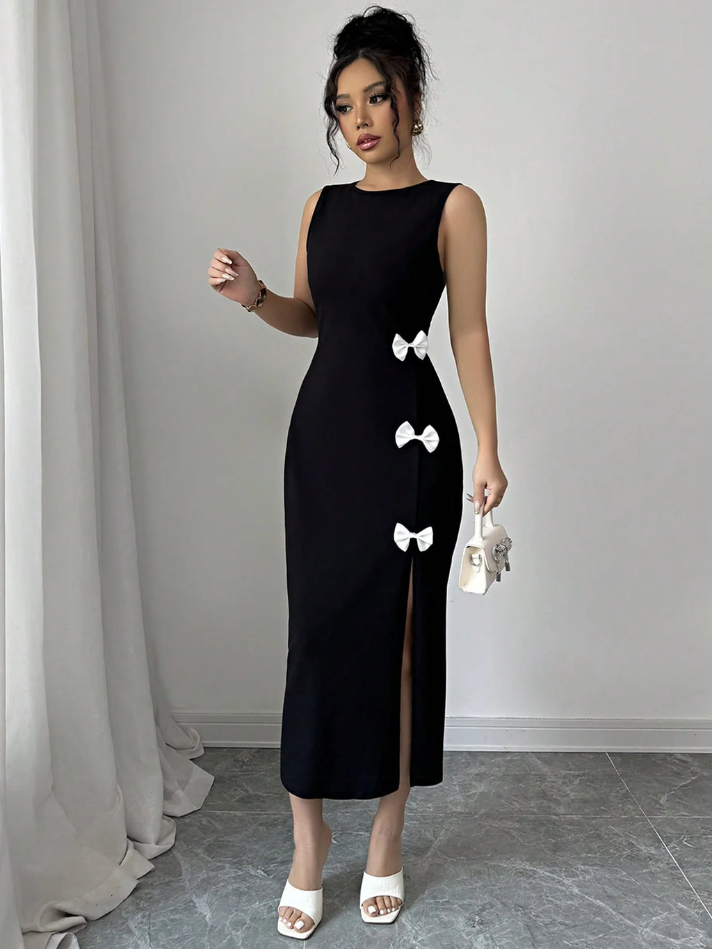 Clara Chic Bow Vest Dress