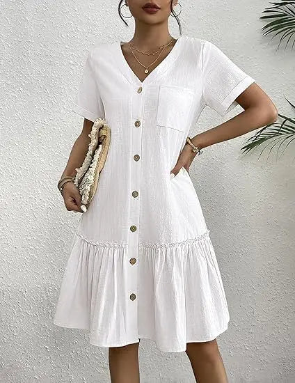 Ivy Cotton Button Dress