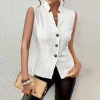 Amelia Sleeveless Textured Knit Blazer Vest