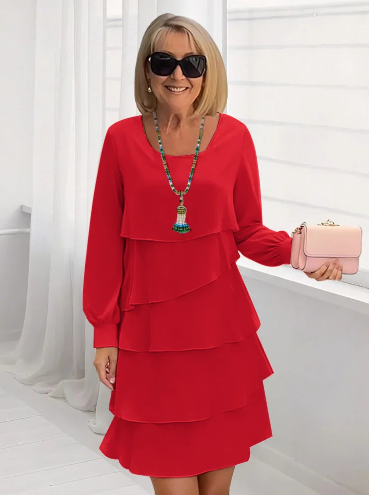 Evelyn Layered Chiffon Midi Dress
