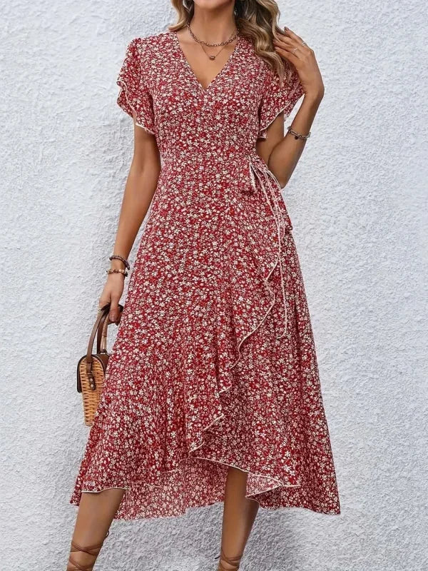 Martha Floral Wrap Midi Dress