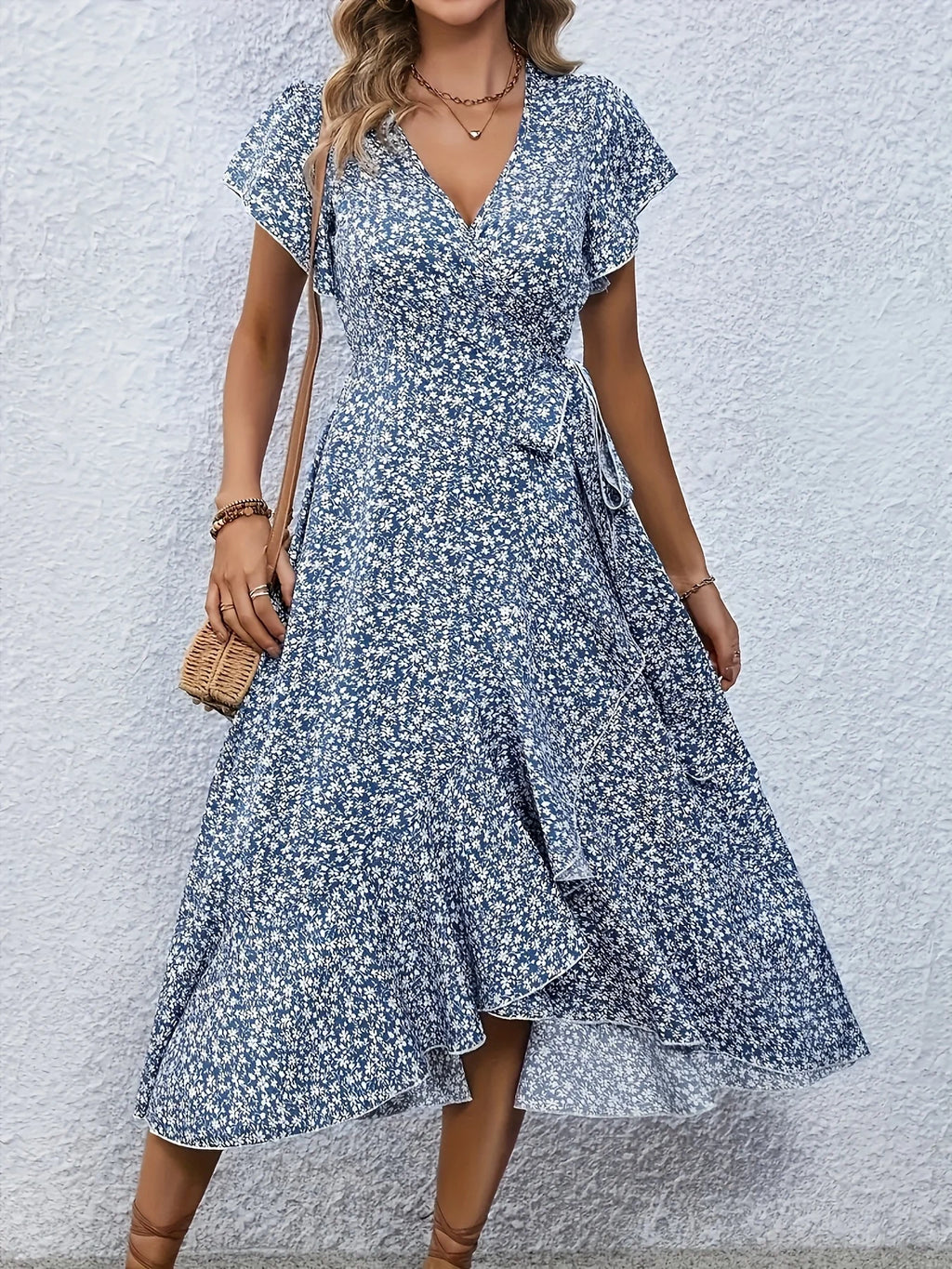 Martha Floral Wrap Midi Dress