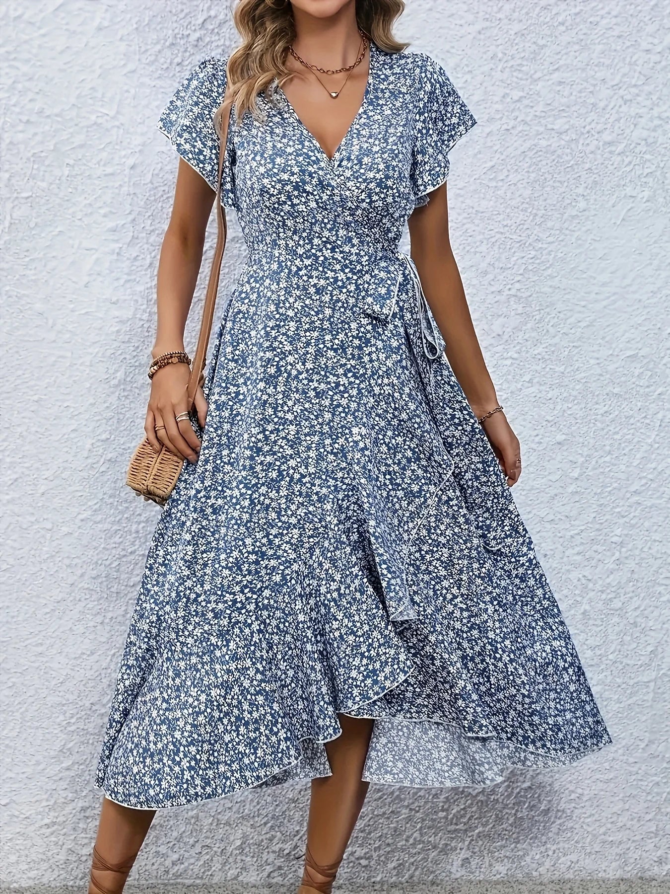 Martha Floral Wrap Midi Dress