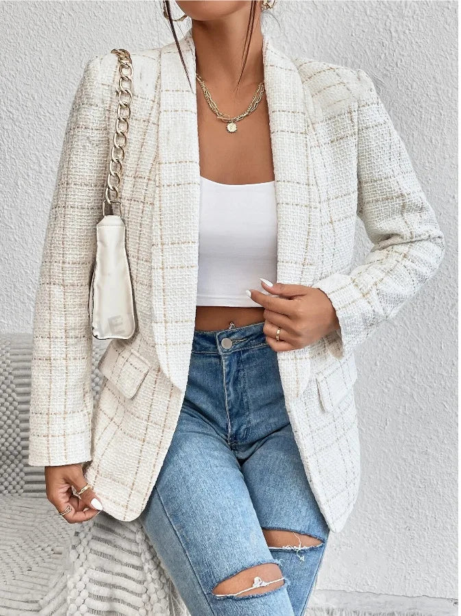Vivienne Plaid Double-Breasted Blazer